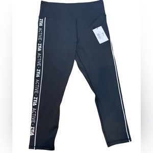 Zyia black logo stripe light n tight hi rise 7/8 24” legging NWT